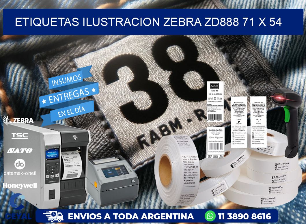 ETIQUETAS ILUSTRACION ZEBRA ZD888 71 x 54