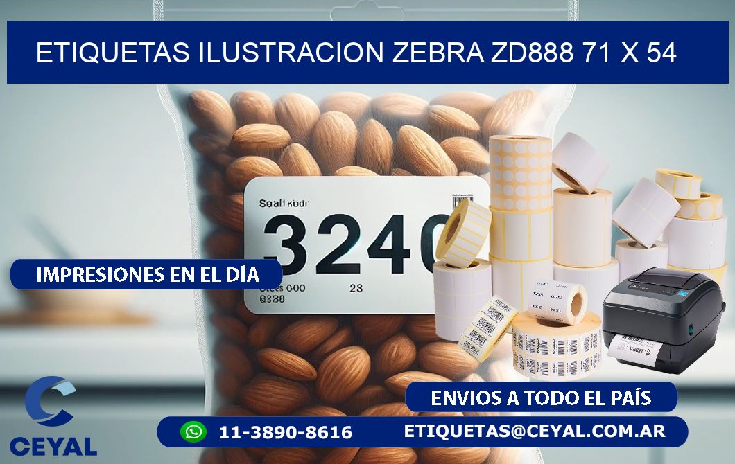 ETIQUETAS ILUSTRACION ZEBRA ZD888 71 x 54