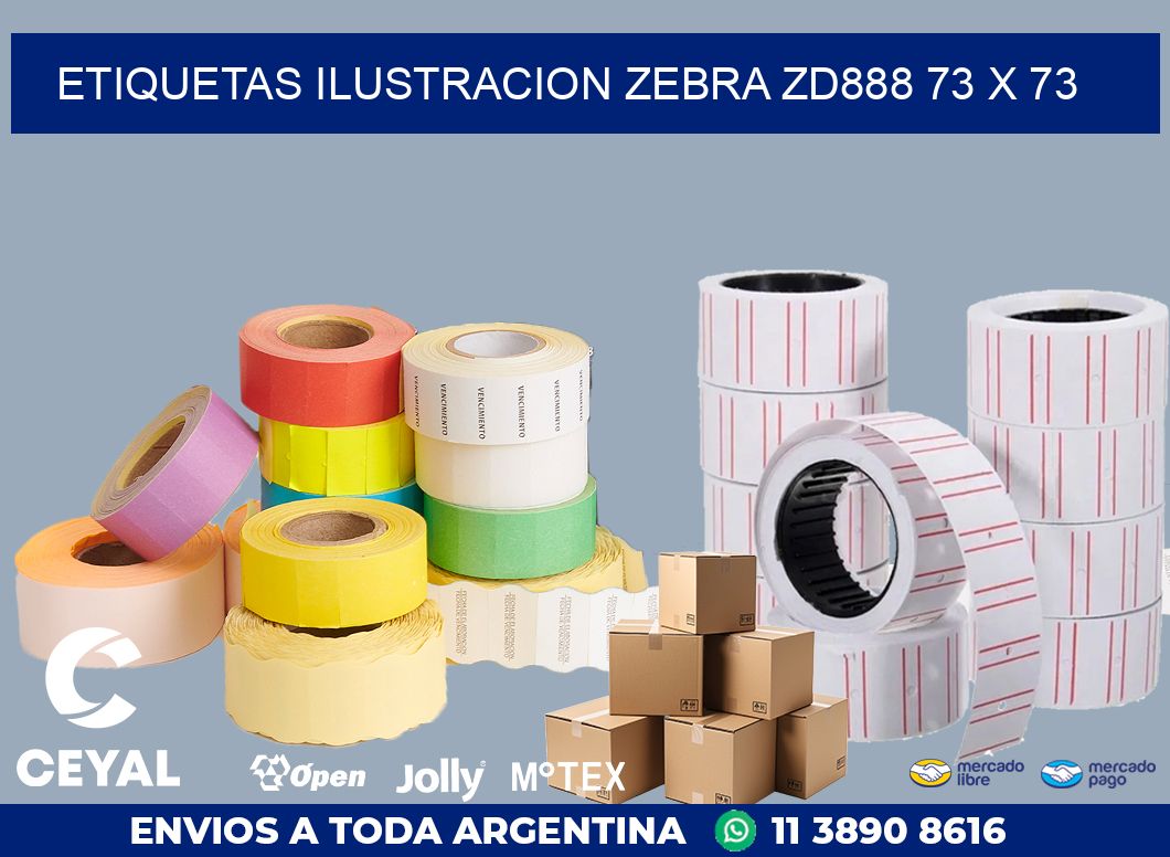 ETIQUETAS ILUSTRACION ZEBRA ZD888 73 x 73