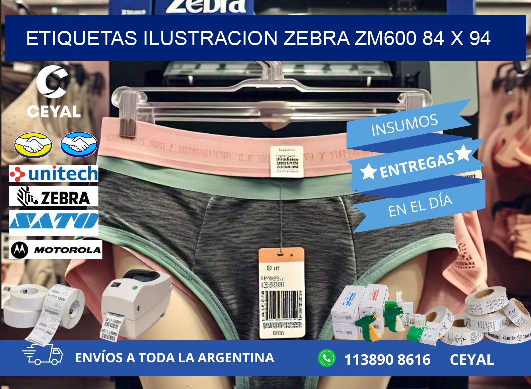 ETIQUETAS ILUSTRACION ZEBRA ZM600 84 x 94