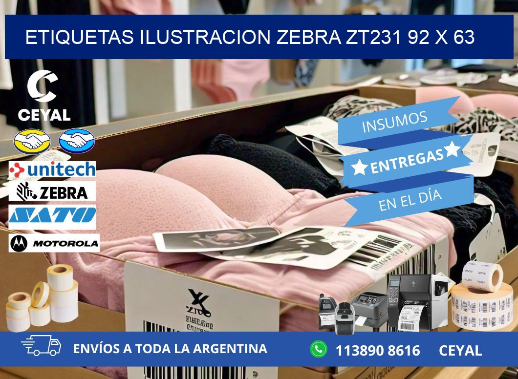 ETIQUETAS ILUSTRACION ZEBRA ZT231 92 x 63