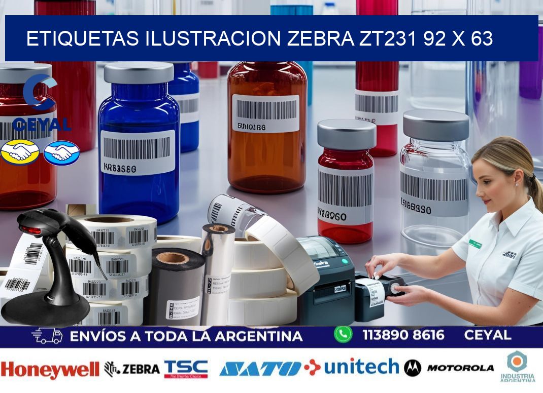 ETIQUETAS ILUSTRACION ZEBRA ZT231 92 x 63