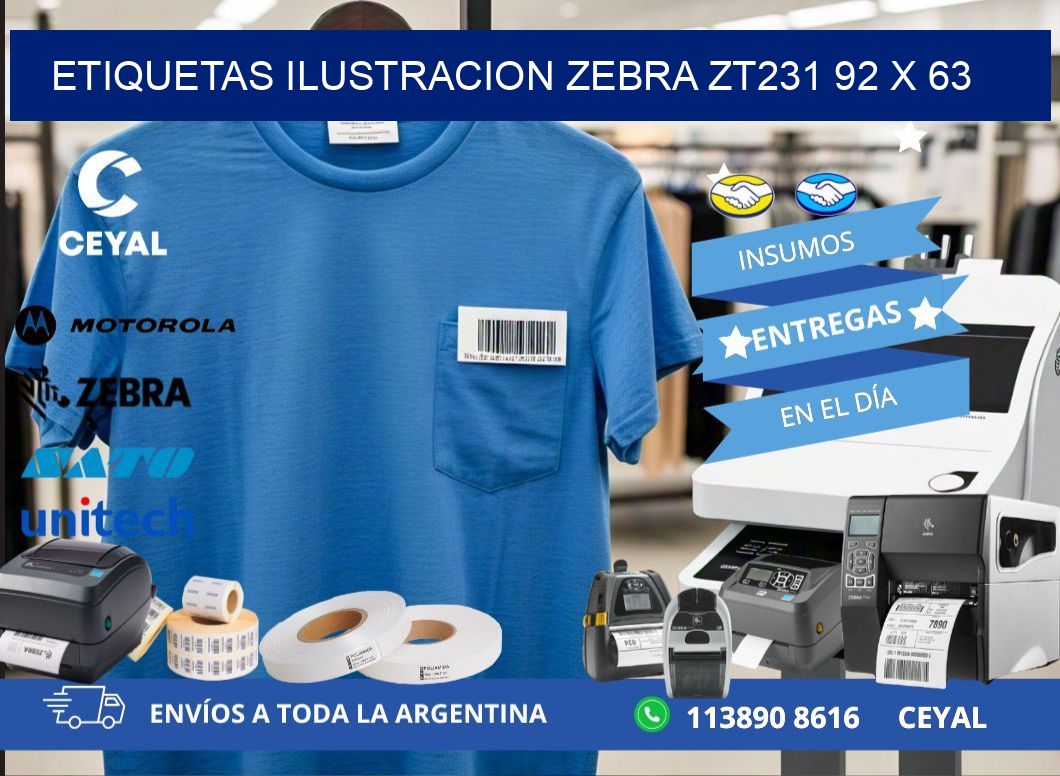 ETIQUETAS ILUSTRACION ZEBRA ZT231 92 x 63
