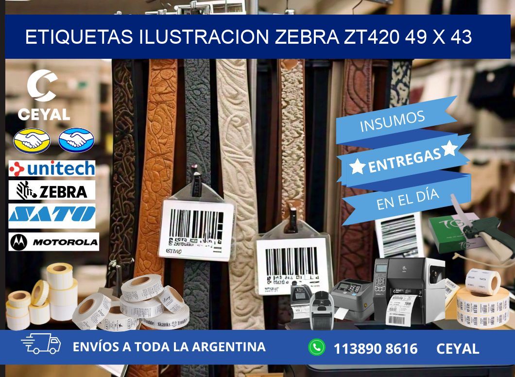 ETIQUETAS ILUSTRACION ZEBRA ZT420 49 x 43