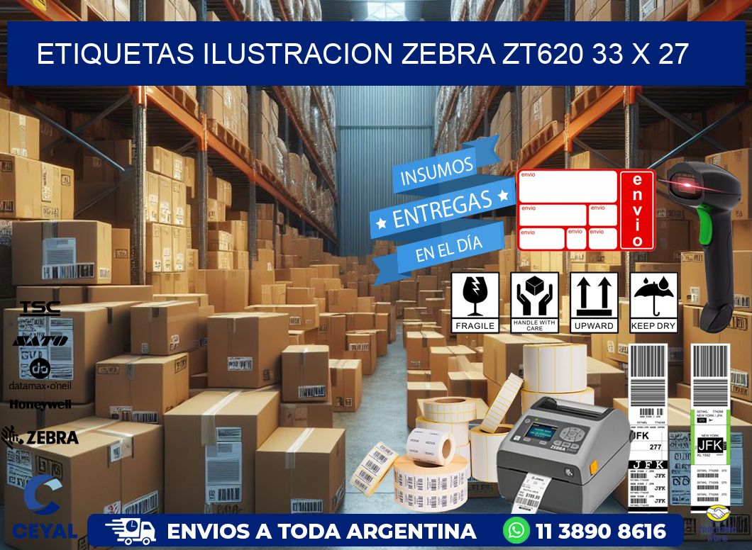 ETIQUETAS ILUSTRACION ZEBRA ZT620 33 x 27