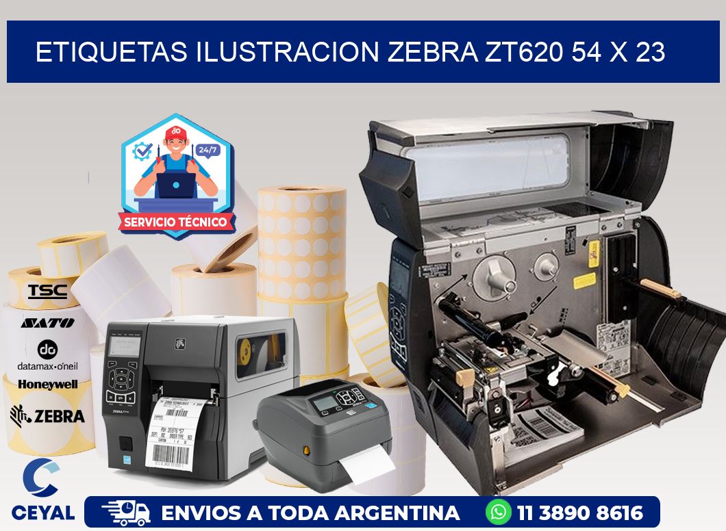 ETIQUETAS ILUSTRACION ZEBRA ZT620 54 x 23