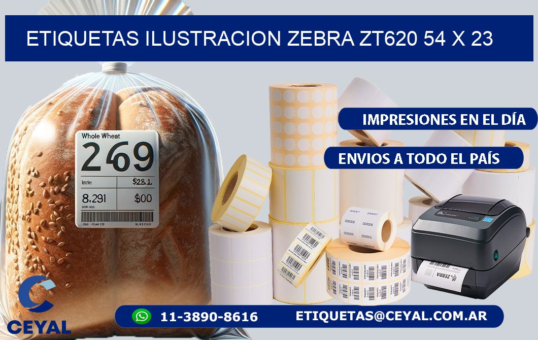 ETIQUETAS ILUSTRACION ZEBRA ZT620 54 x 23