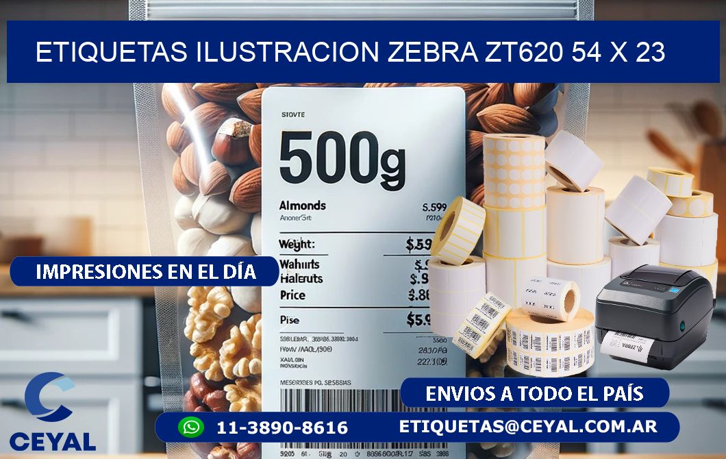 ETIQUETAS ILUSTRACION ZEBRA ZT620 54 x 23