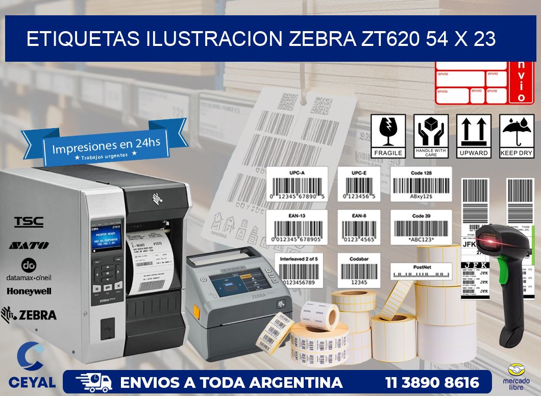 ETIQUETAS ILUSTRACION ZEBRA ZT620 54 x 23