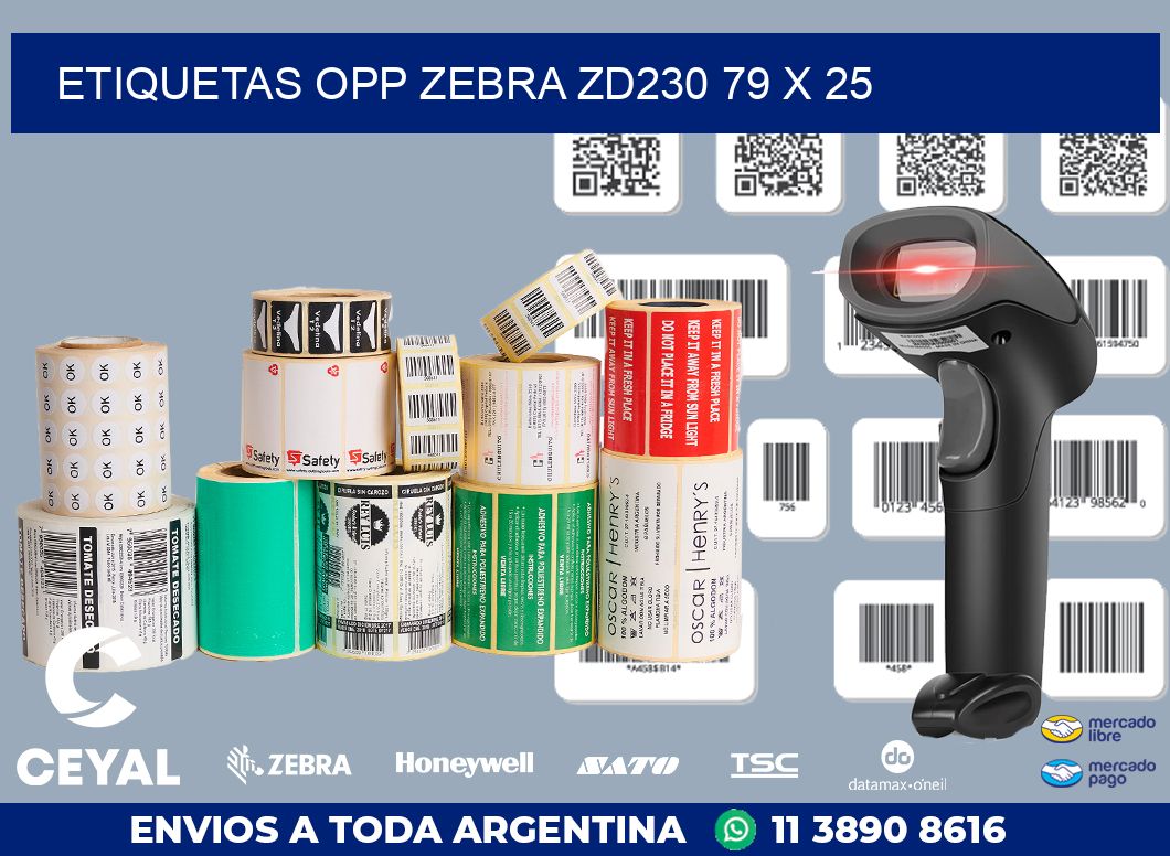 ETIQUETAS OPP ZEBRA ZD230 79 x 25