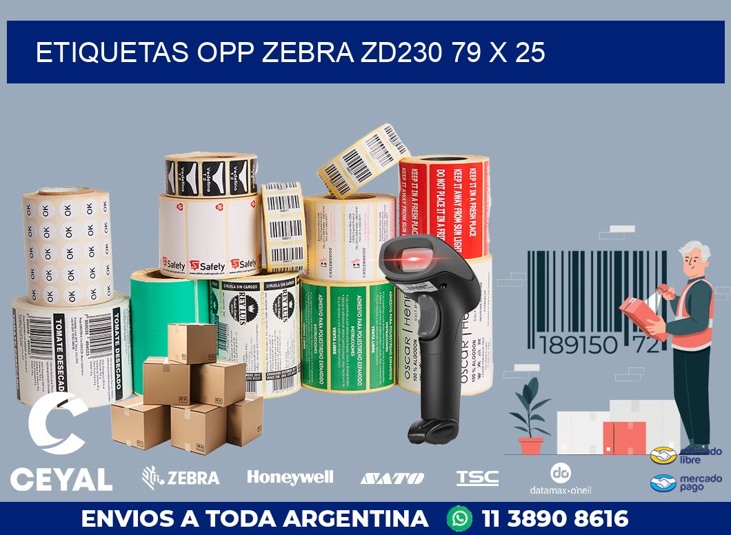 ETIQUETAS OPP ZEBRA ZD230 79 x 25