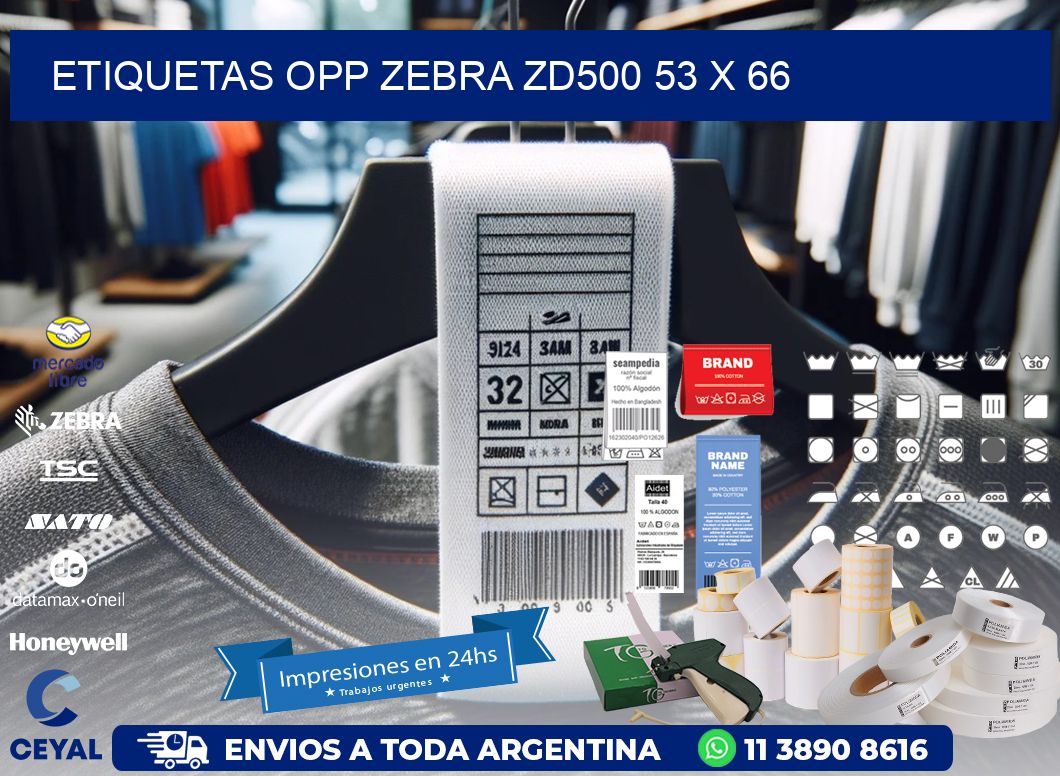 ETIQUETAS OPP ZEBRA ZD500 53 x 66