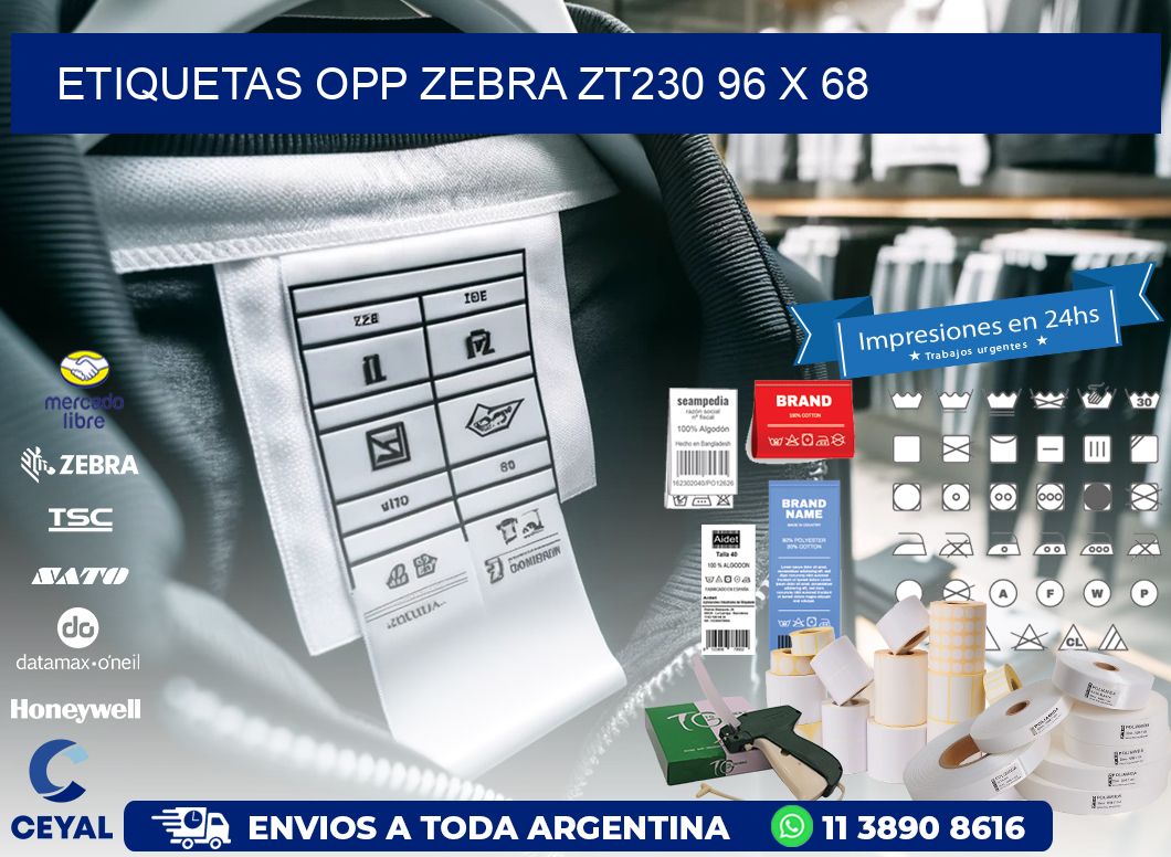 ETIQUETAS OPP ZEBRA ZT230 96 x 68