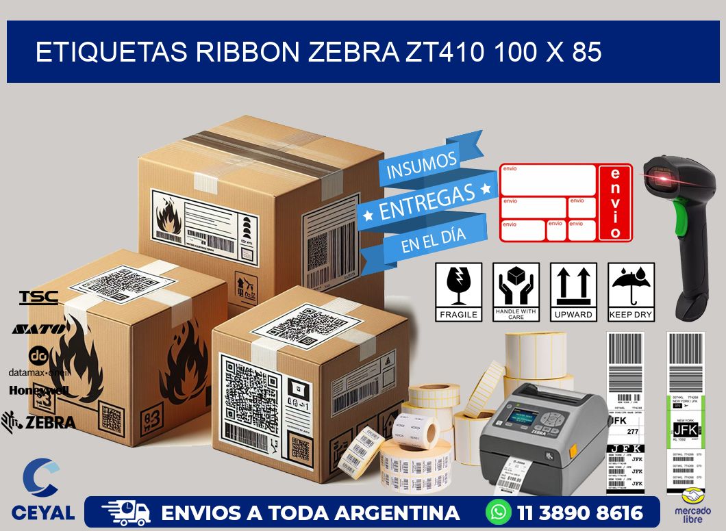 ETIQUETAS RIBBON Zebra ZT410 100 x 85