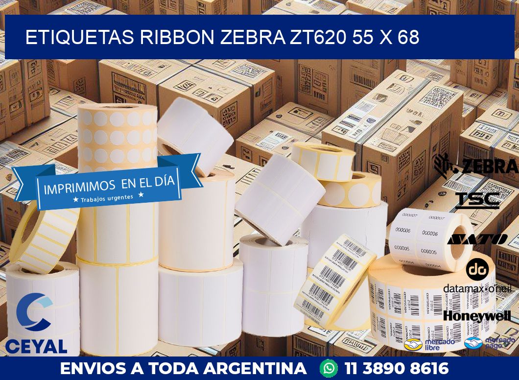 ETIQUETAS RIBBON Zebra ZT620 55 x 68