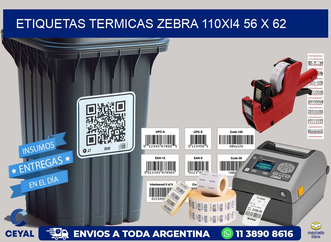 ETIQUETAS TERMICAS ZEBRA 110Xi4 56 x 62