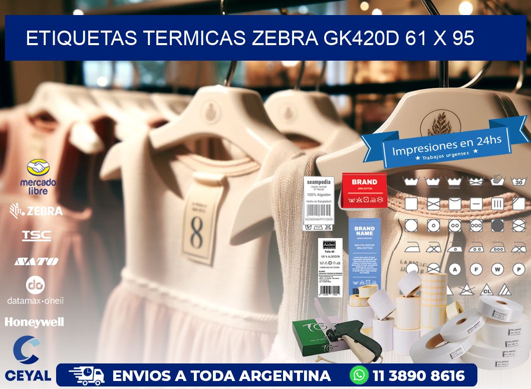 ETIQUETAS TERMICAS ZEBRA GK420D 61 x 95