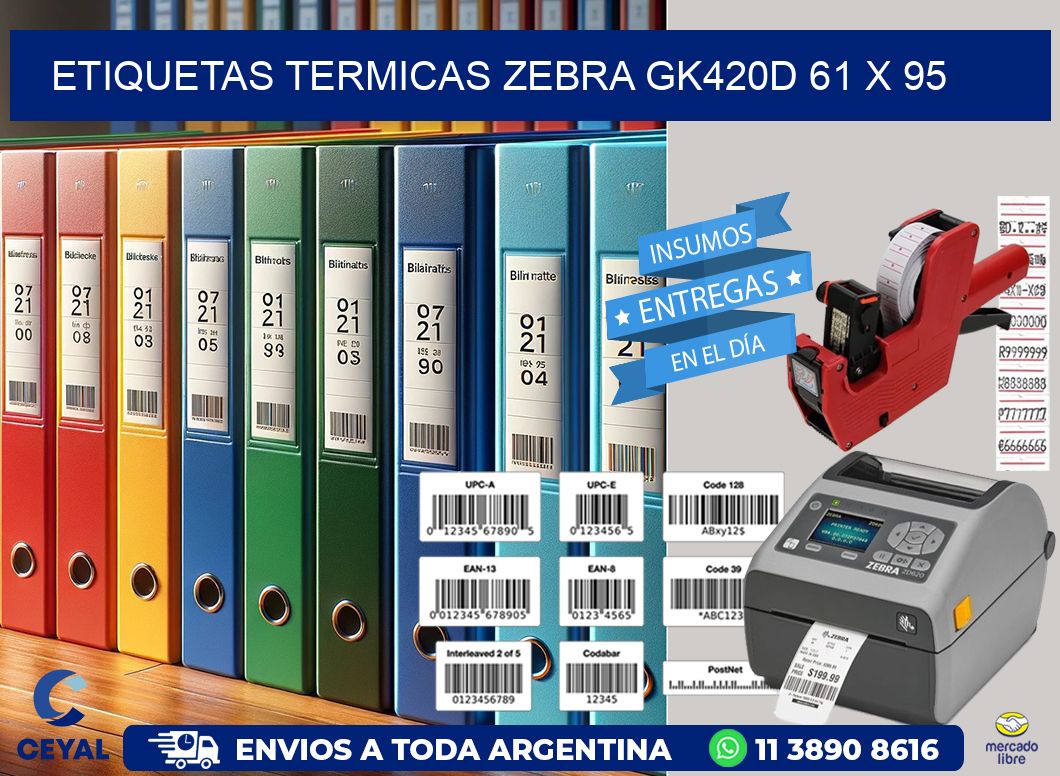 ETIQUETAS TERMICAS ZEBRA GK420D 61 x 95