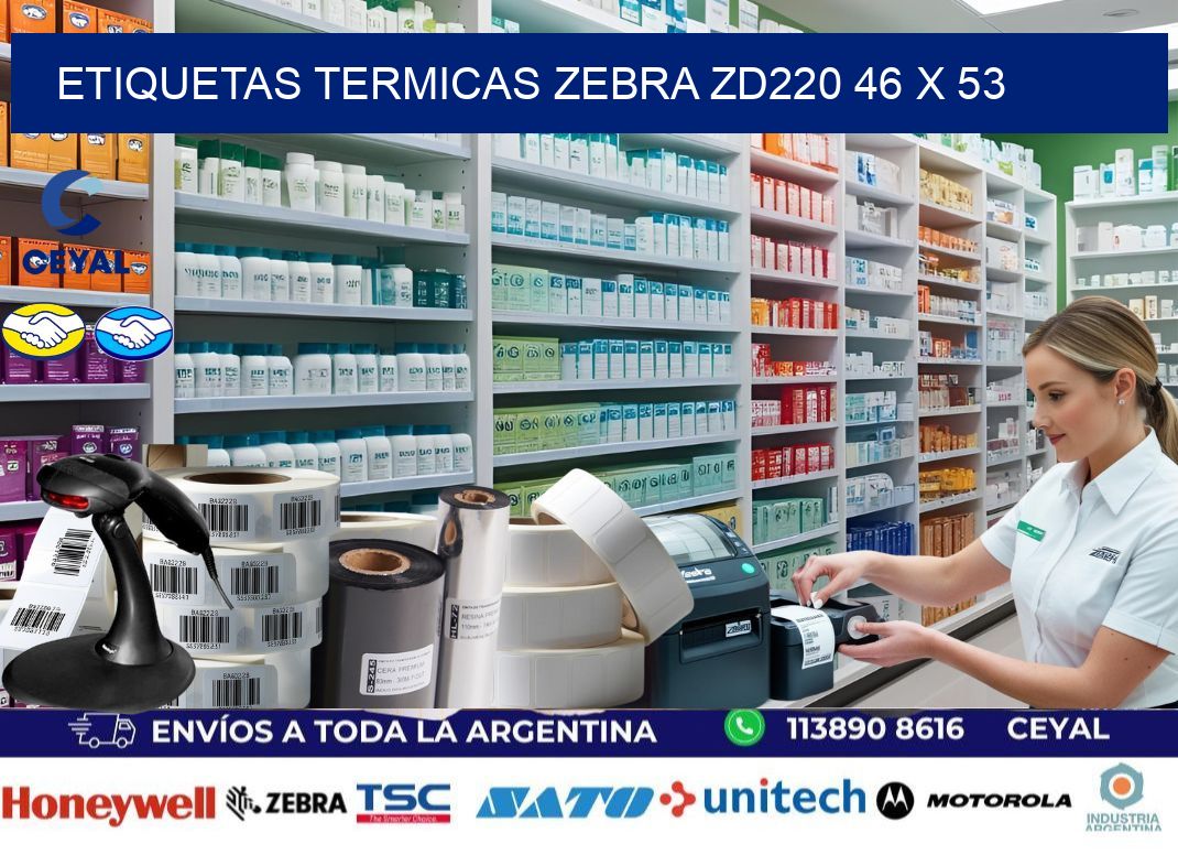ETIQUETAS TERMICAS ZEBRA ZD220 46 x 53