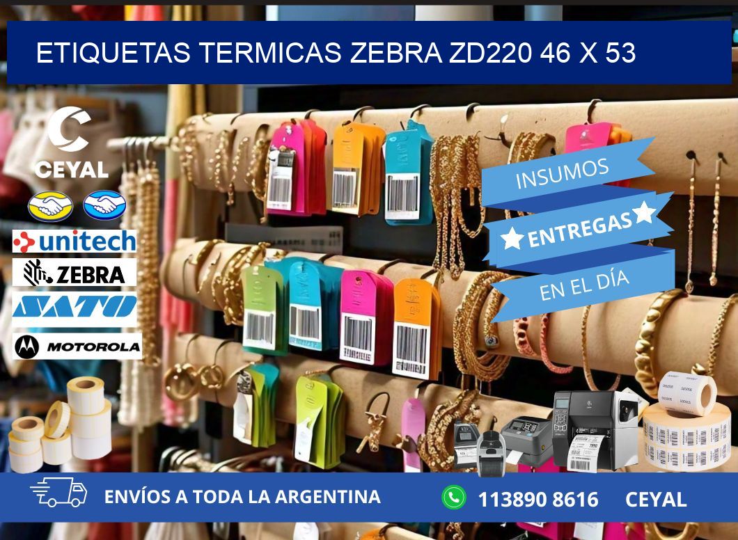 ETIQUETAS TERMICAS ZEBRA ZD220 46 x 53