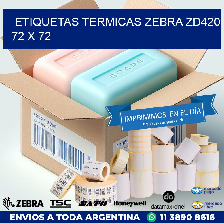 ETIQUETAS TERMICAS ZEBRA ZD420 72 x 72
