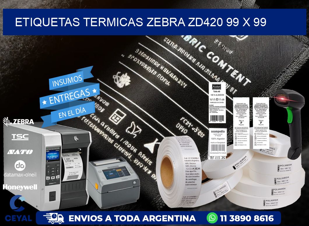ETIQUETAS TERMICAS ZEBRA ZD420 99 x 99