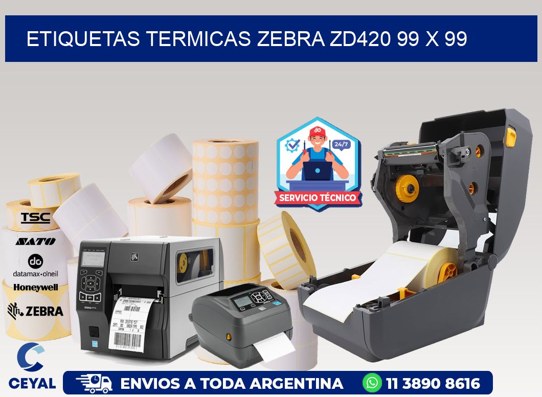 ETIQUETAS TERMICAS ZEBRA ZD420 99 x 99