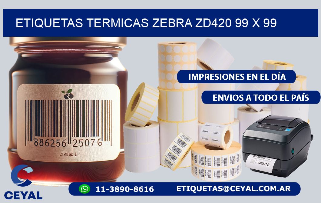 ETIQUETAS TERMICAS ZEBRA ZD420 99 x 99