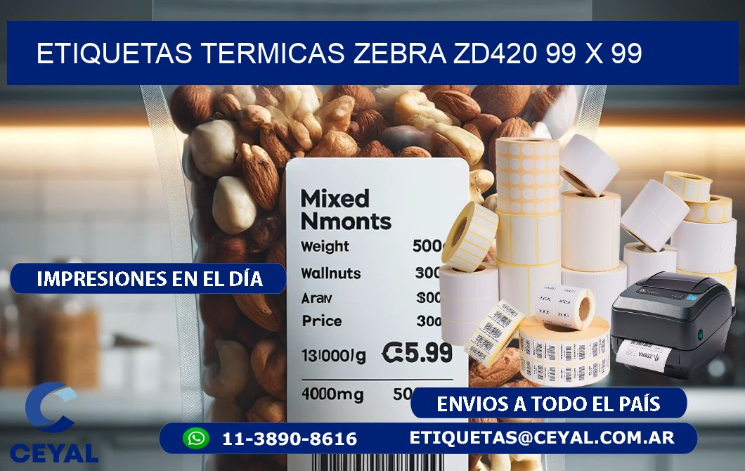 ETIQUETAS TERMICAS ZEBRA ZD420 99 x 99