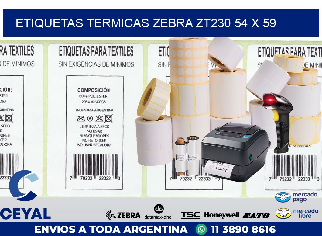 ETIQUETAS TERMICAS ZEBRA ZT230 54 x 59