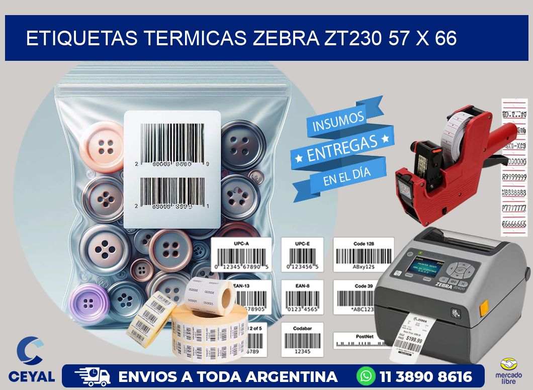 ETIQUETAS TERMICAS ZEBRA ZT230 57 x 66