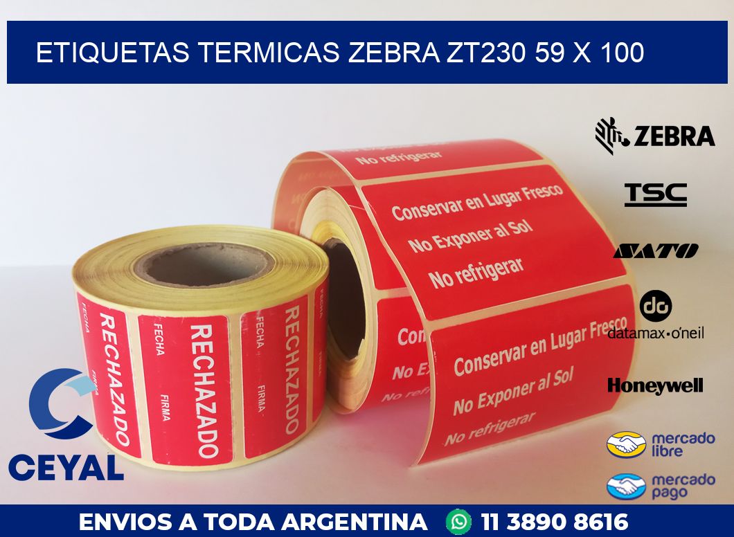 ETIQUETAS TERMICAS ZEBRA ZT230 59 x 100