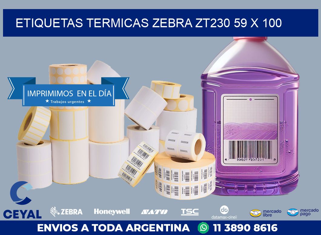ETIQUETAS TERMICAS ZEBRA ZT230 59 x 100