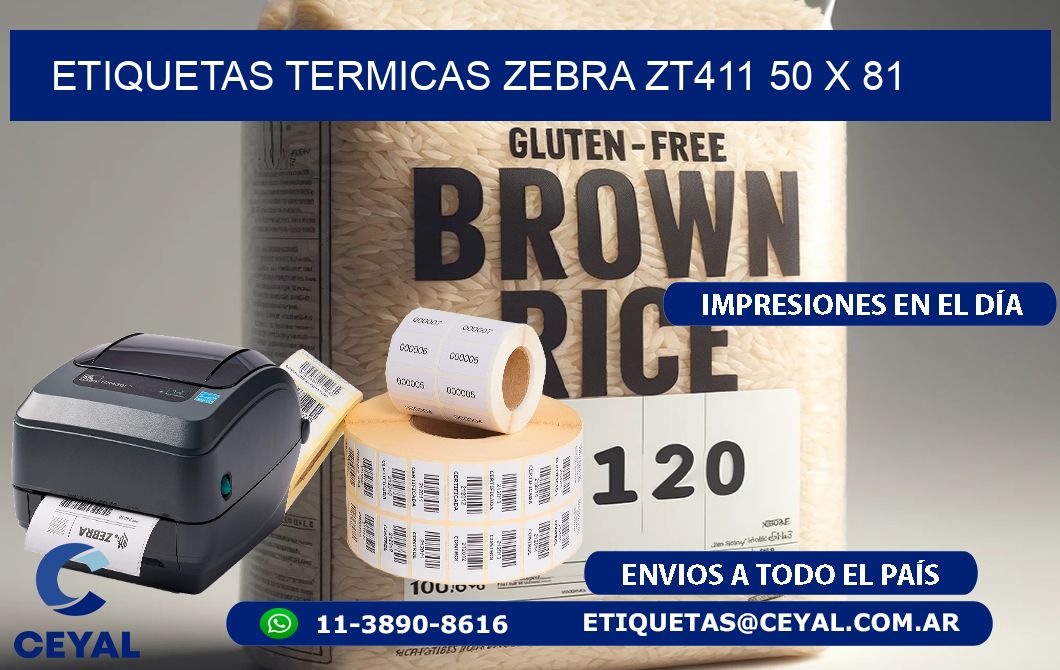 ETIQUETAS TERMICAS ZEBRA ZT411 50 x 81