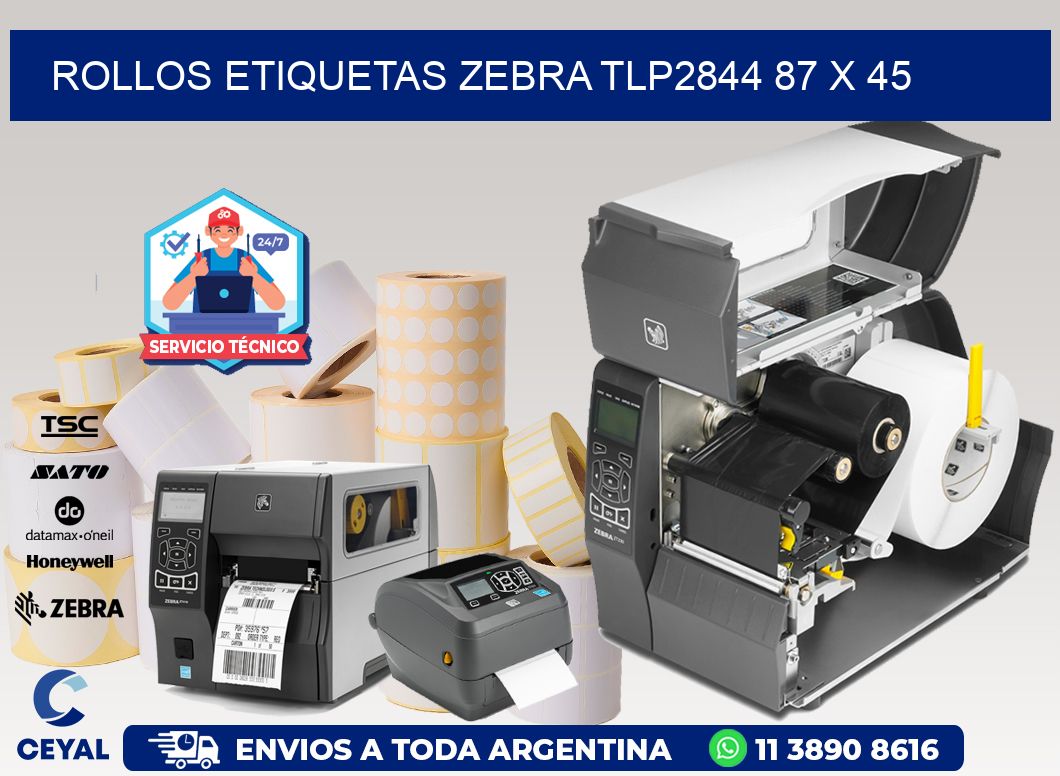 ROLLOS ETIQUETAS Zebra TLP2844 87 x 45