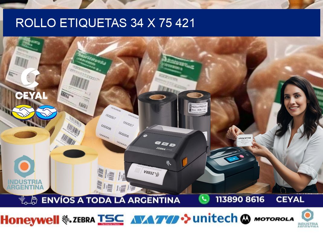 Rollo etiquetas 34 x 75 421