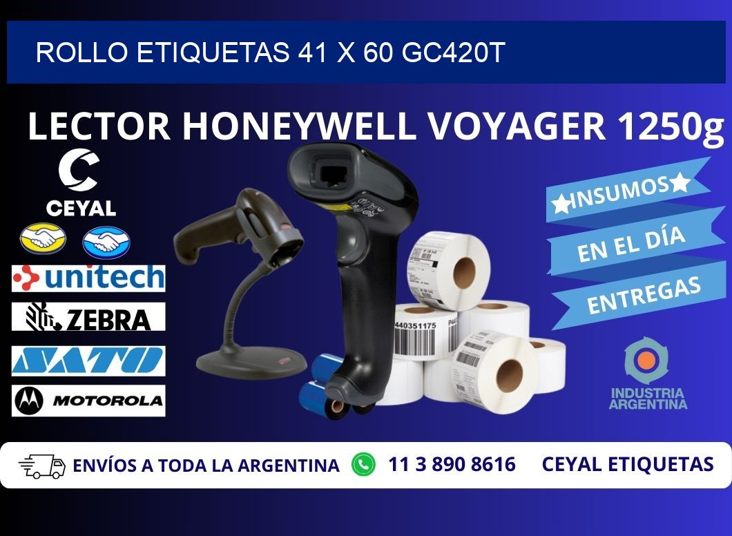 Rollo etiquetas 41 x 60 gc420t