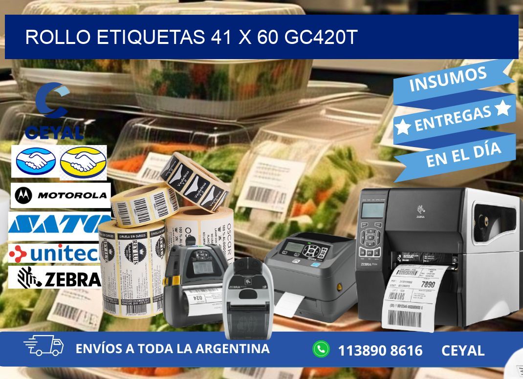 Rollo etiquetas 41 x 60 gc420t