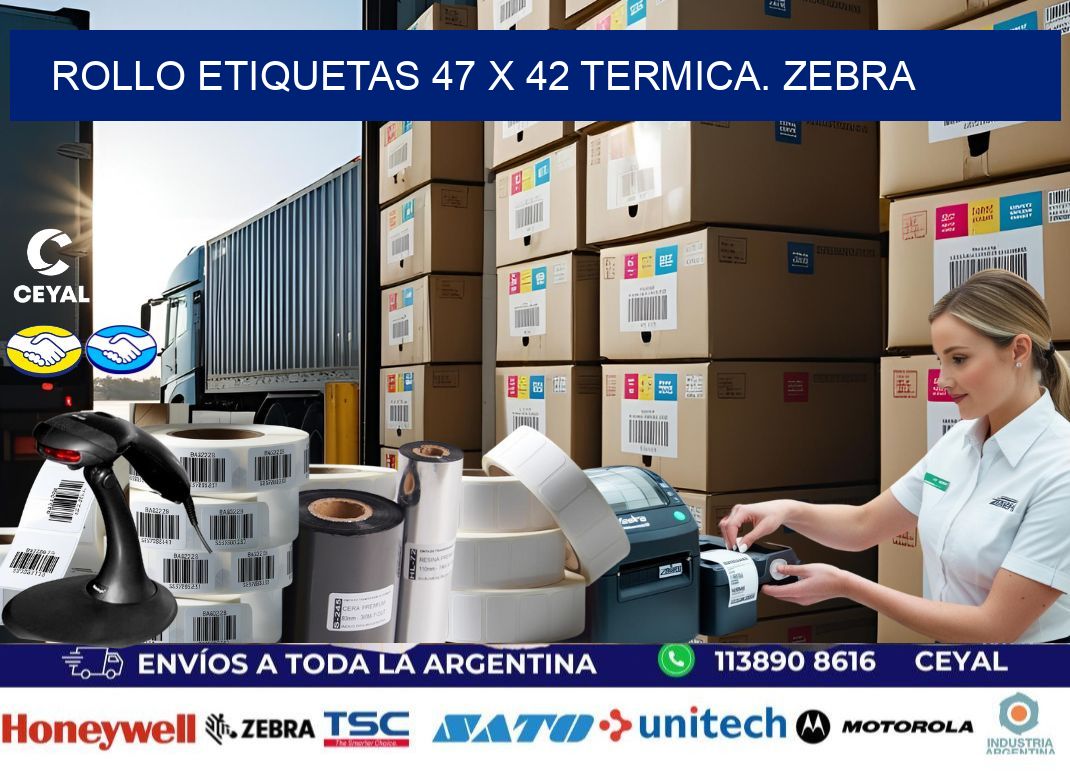 Rollo etiquetas 47 x 42 termica. zebra