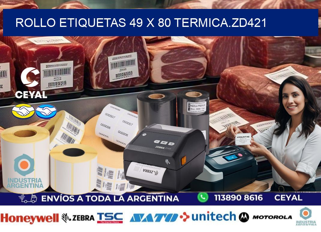 Rollo etiquetas 49 x 80 termica.zd421