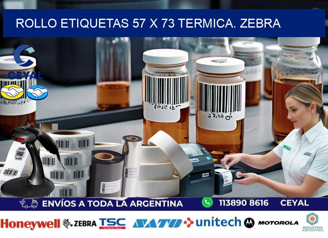 Rollo etiquetas 57 x 73 termica. zebra