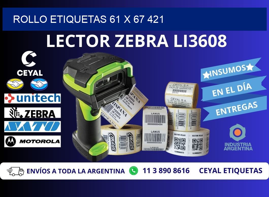 Rollo etiquetas 61 x 67 421