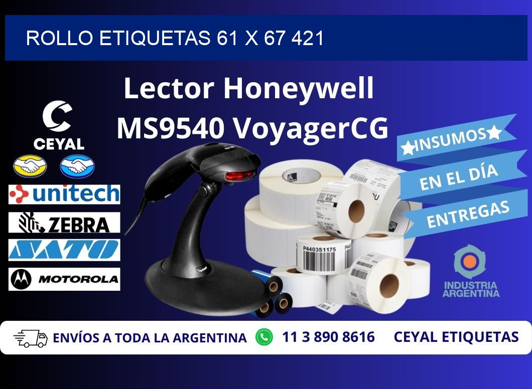 Rollo etiquetas 61 x 67 421