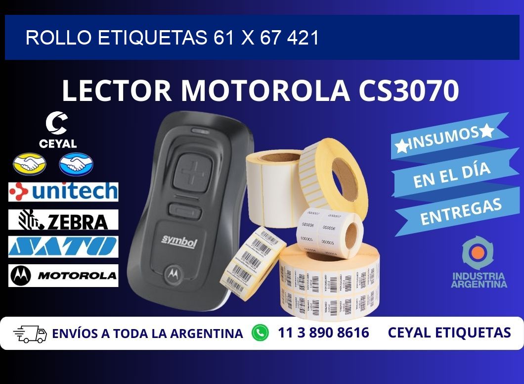 Rollo etiquetas 61 x 67 421