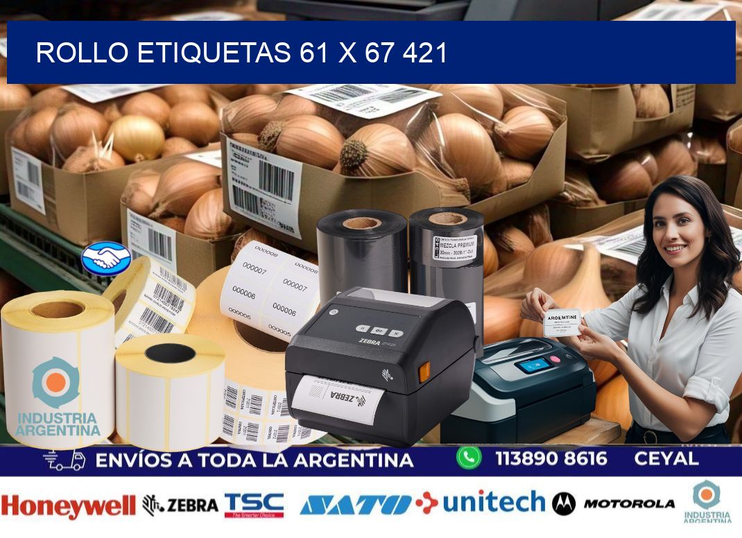 Rollo etiquetas 61 x 67 421