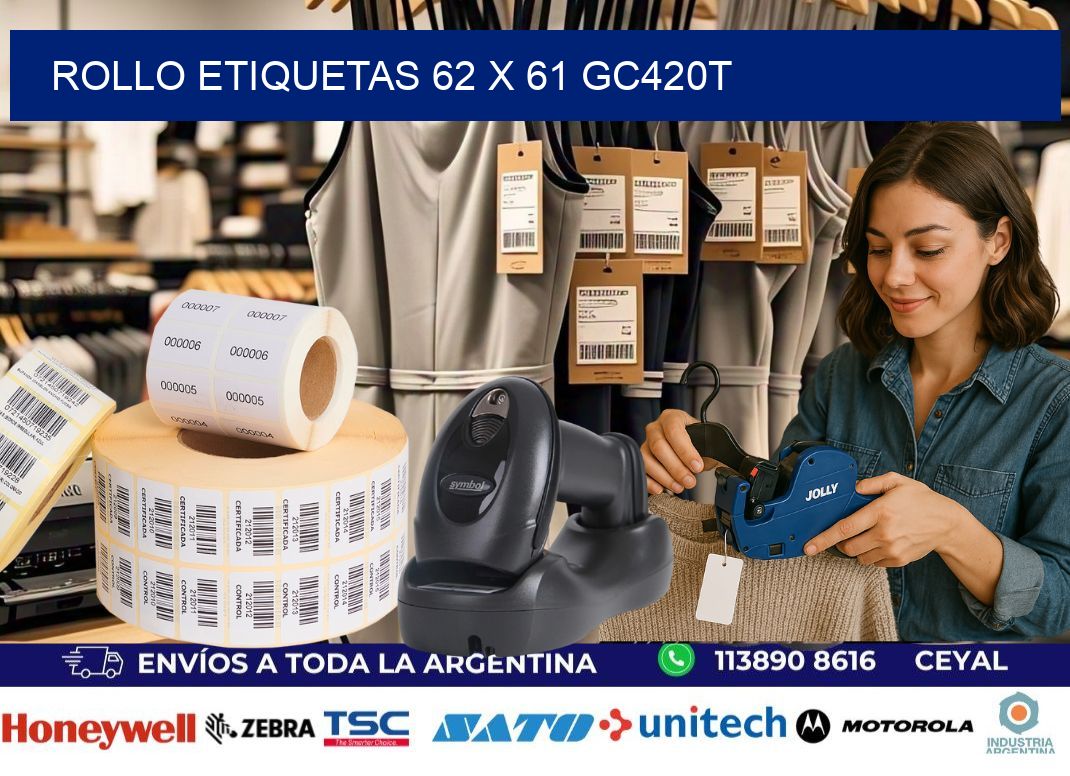 Rollo etiquetas 62 x 61 gc420t