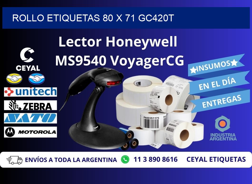 Rollo etiquetas 80 x 71 gc420t