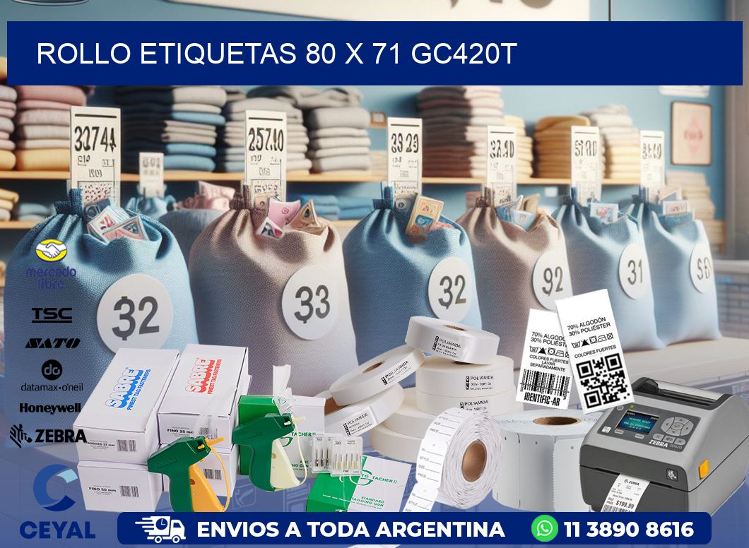 Rollo etiquetas 80 x 71 gc420t