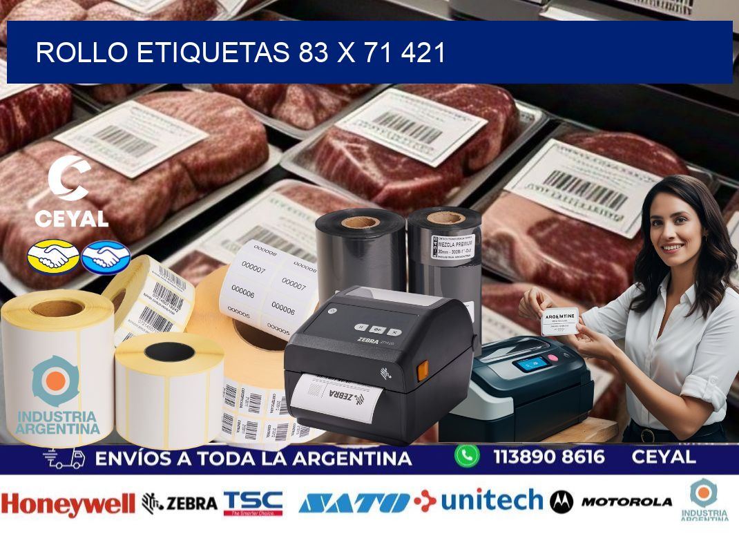 Rollo etiquetas 83 x 71 421