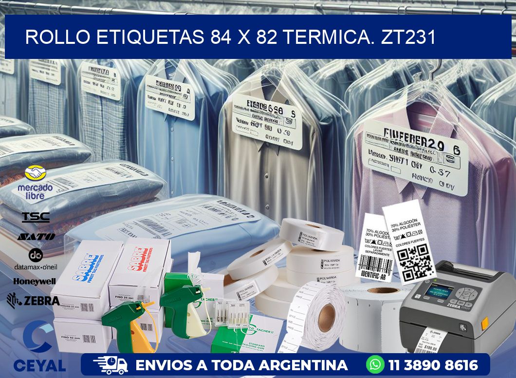 Rollo etiquetas 84 x 82 termica. zt231